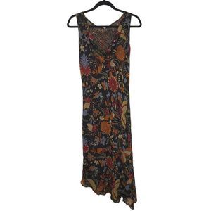 Asymmetrical hem cowl neck reversible cocktail dress with scarf